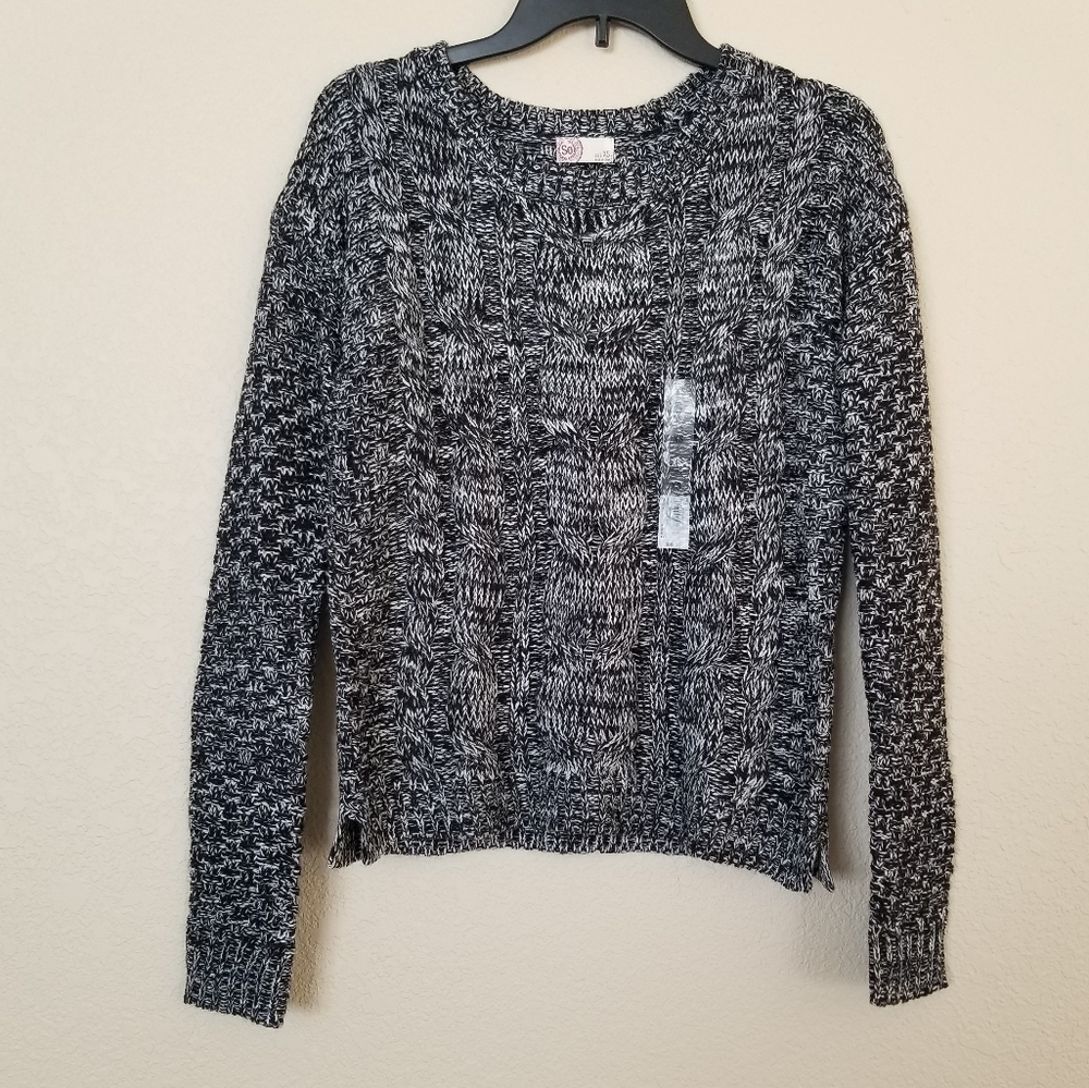 SO Cable Knit Sweater New Juniors XS